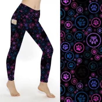 Purple Paws - SCULPT Yoga Leggings - Full Length