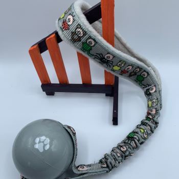Pig in Fancy Dress Bungee JustGrey Ball Dog Toy  