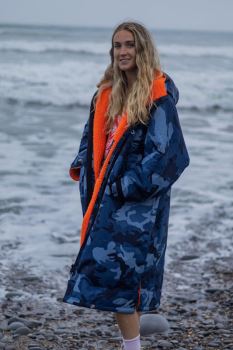 Blue Camo/Orange dryrobe® Advance Long Sleeve Adult